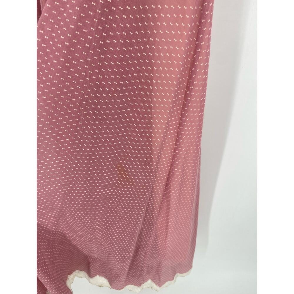 Gunne Sax 5 Pink Polka Dot Cottage Core Pearl Button Prairie maxi Dress - Picture 5 of 9